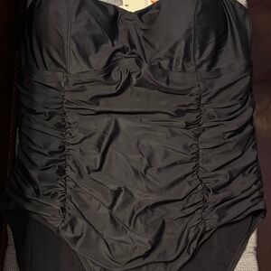 Black Ruched Swimsuit